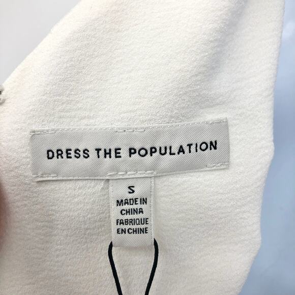 DRESS THE POPULATION Sandra Trumpet Gown Dress Small White Stretch Crepe NWT - Picture 10 of 13